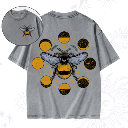 Purplehecate Phases of the Moon Bee Washed T-Shirt