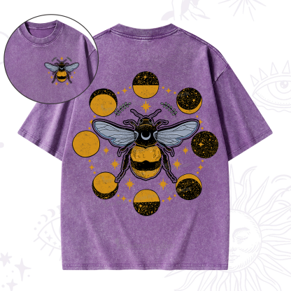 Purplehecate Phases of the Moon Bee Washed T-Shirt