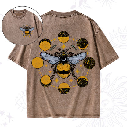 Purplehecate Phases of the Moon Bee Washed T-Shirt