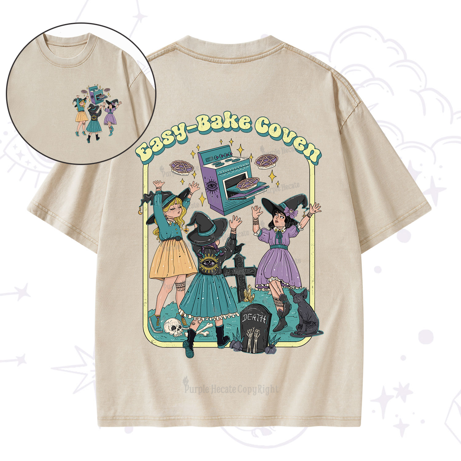 Purplehecate Easy Bake Coven Washed T-Shirt