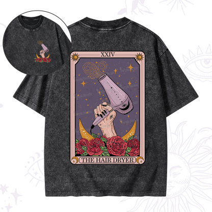 Purplehecate The Hair Dryer Tarot  Washed T-Shirt