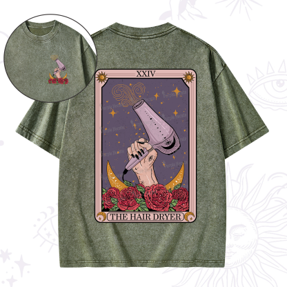 Purplehecate The Hair Dryer Tarot  Washed T-Shirt