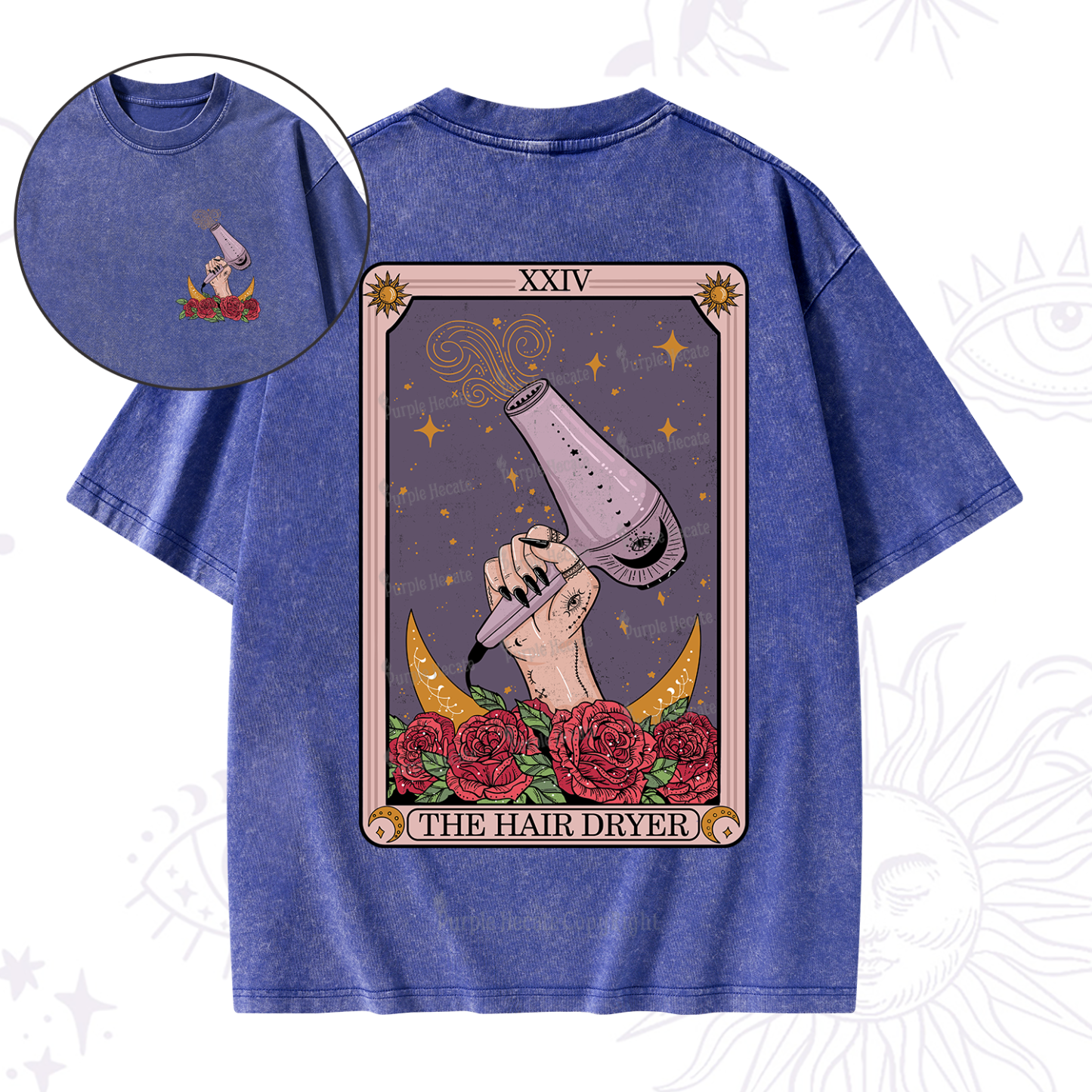 Purplehecate The Hair Dryer Tarot  Washed T-Shirt