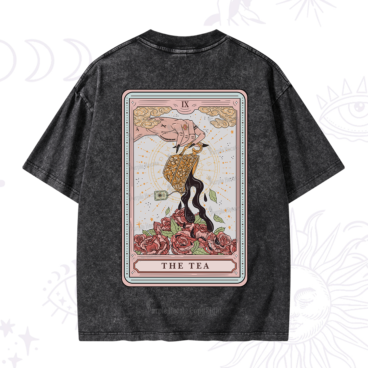 Purplehecate The Tea Food Tarot  Washed T-Shirt