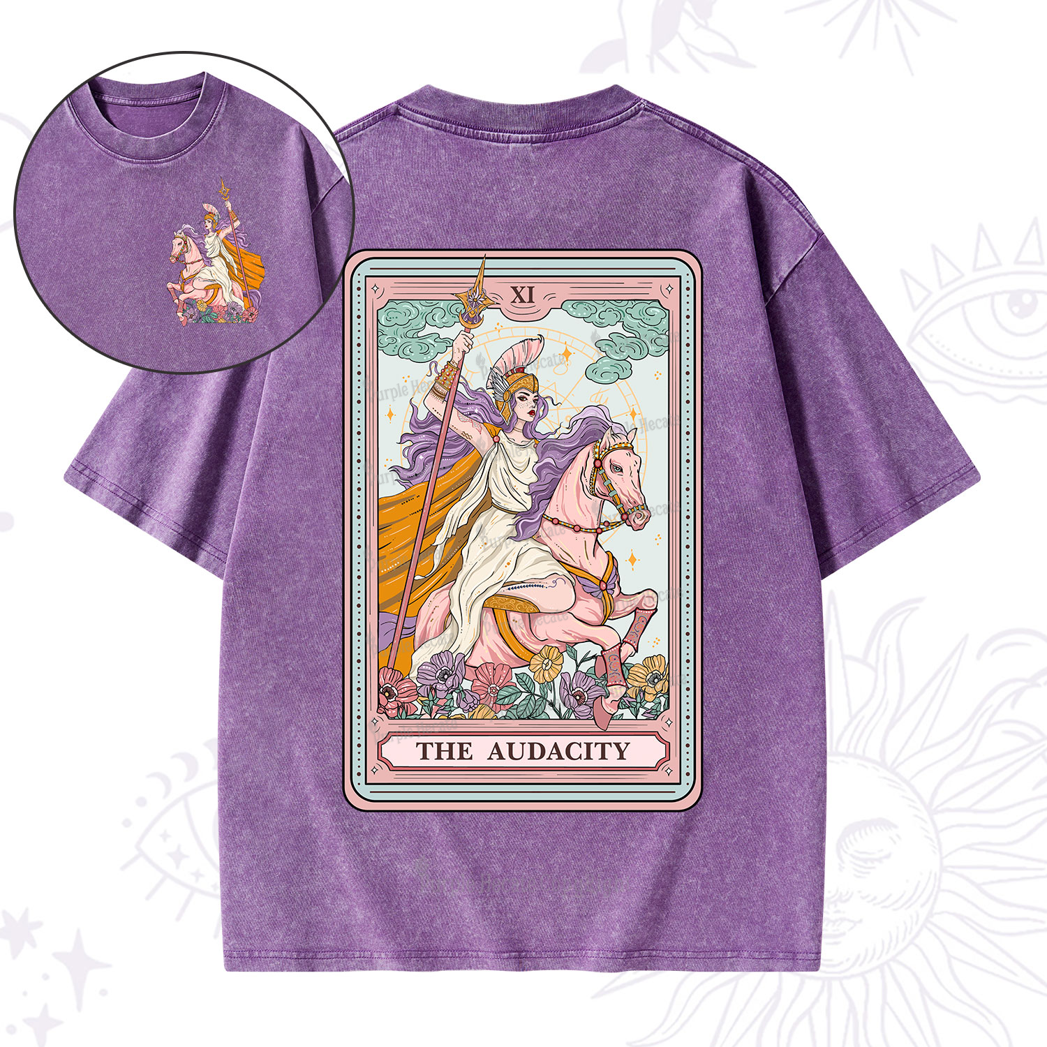 Purplehecate The Audacity Tarot Card  Washed T-Shirt