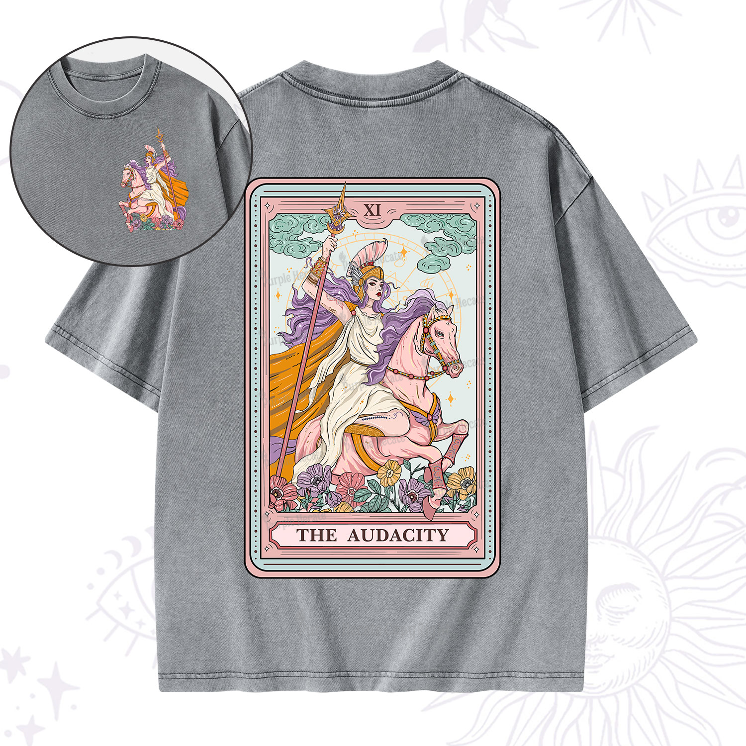 Purplehecate The Audacity Tarot Card  Washed T-Shirt