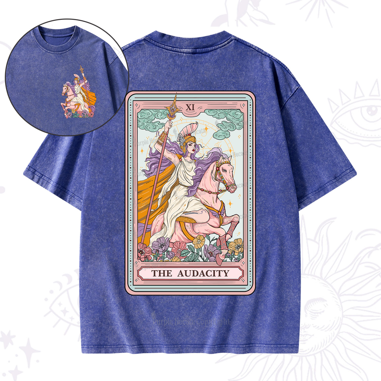 Purplehecate The Audacity Tarot Card  Washed T-Shirt