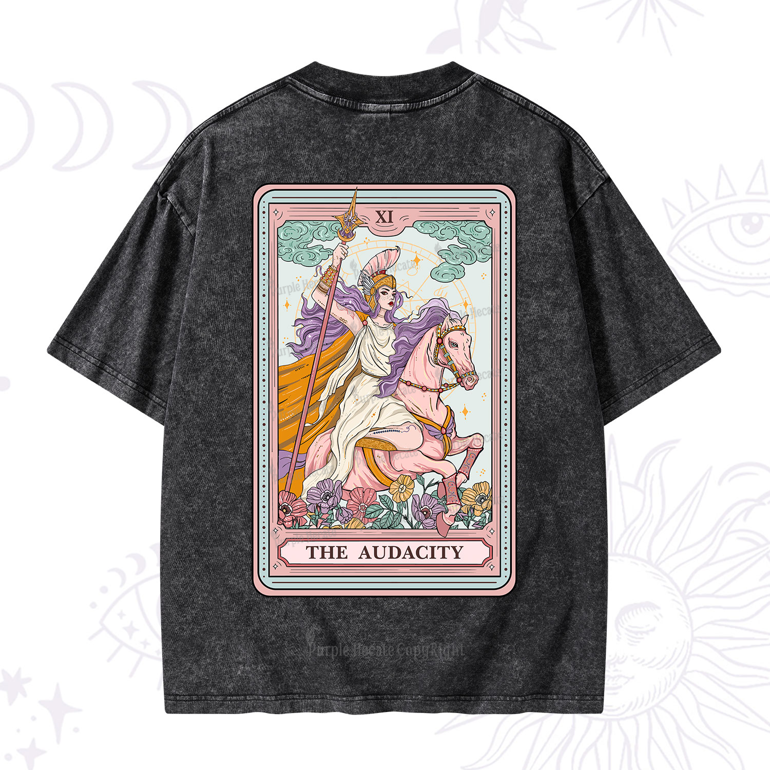 Purplehecate The Audacity Tarot Card  Washed T-Shirt