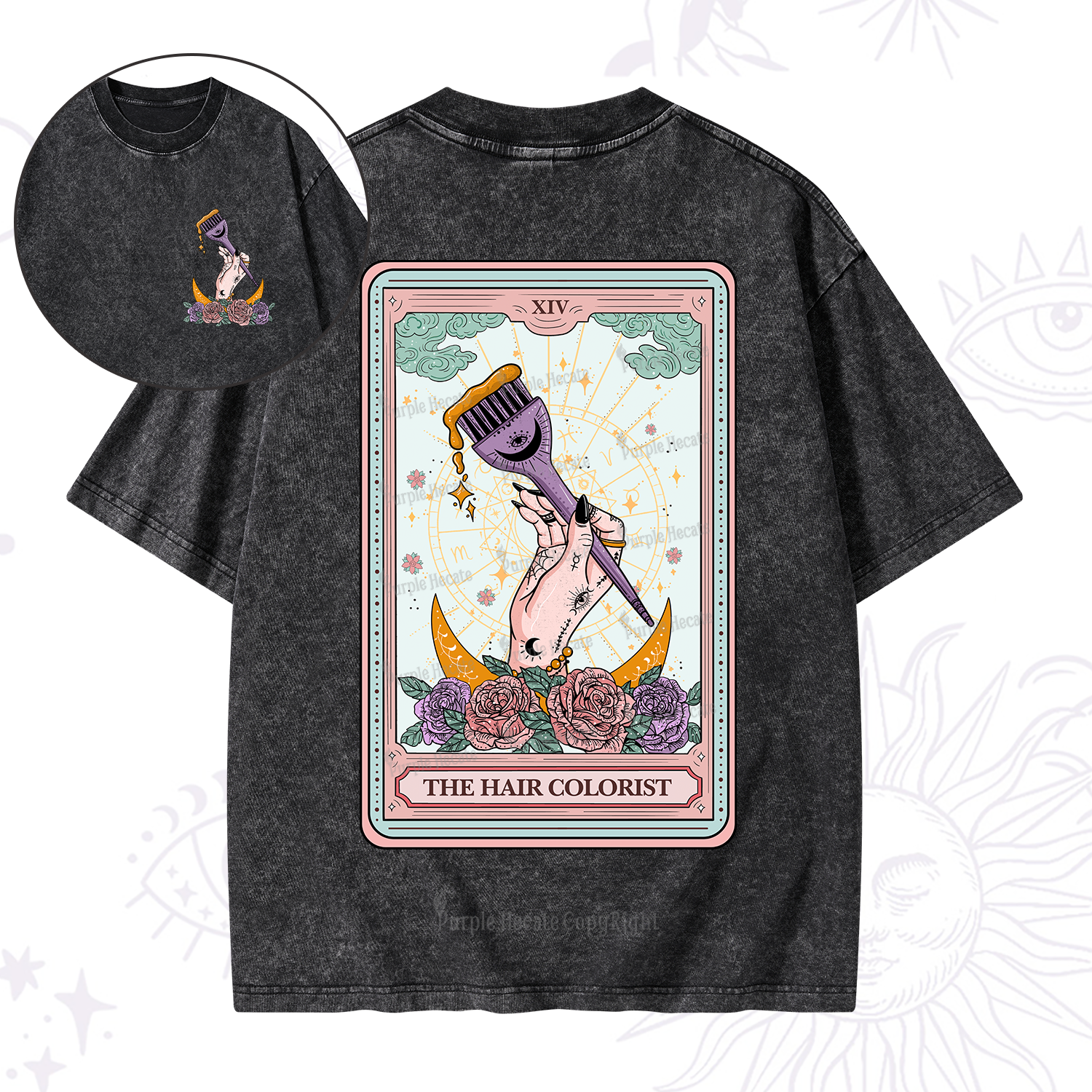 Purplehecate The Hair Colorist Tarot Washed T-Shirt