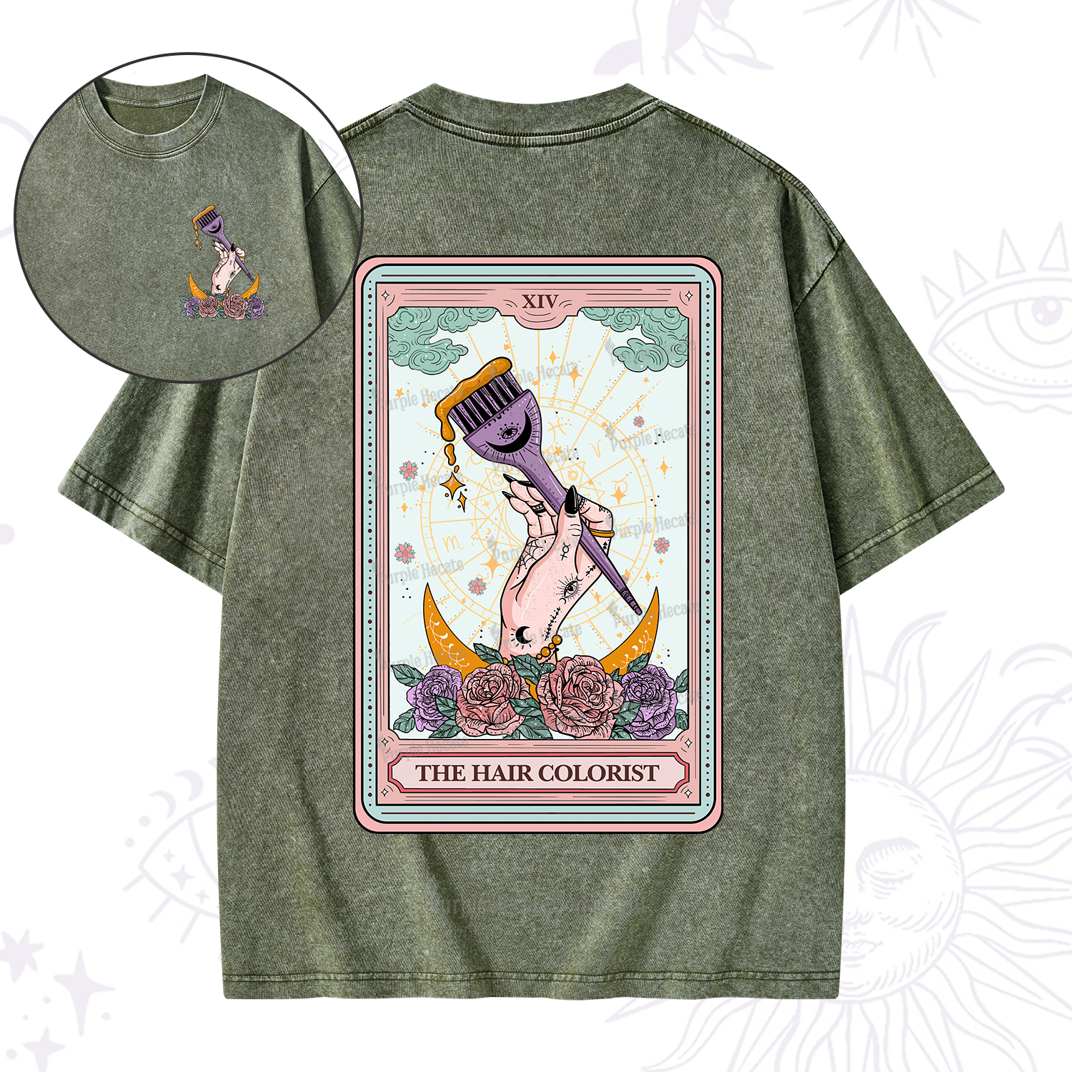 Purplehecate The Hair Colorist Tarot Washed T-Shirt