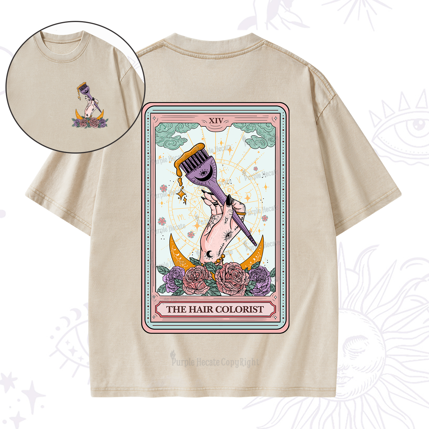 Purplehecate The Hair Colorist Tarot Washed T-Shirt