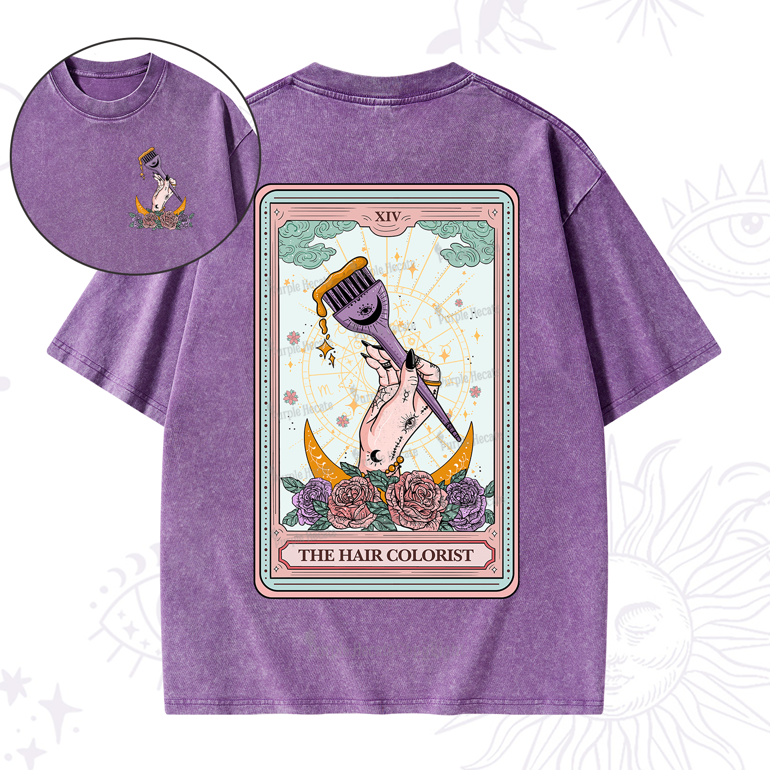 Purplehecate The Hair Colorist Tarot Washed T-Shirt