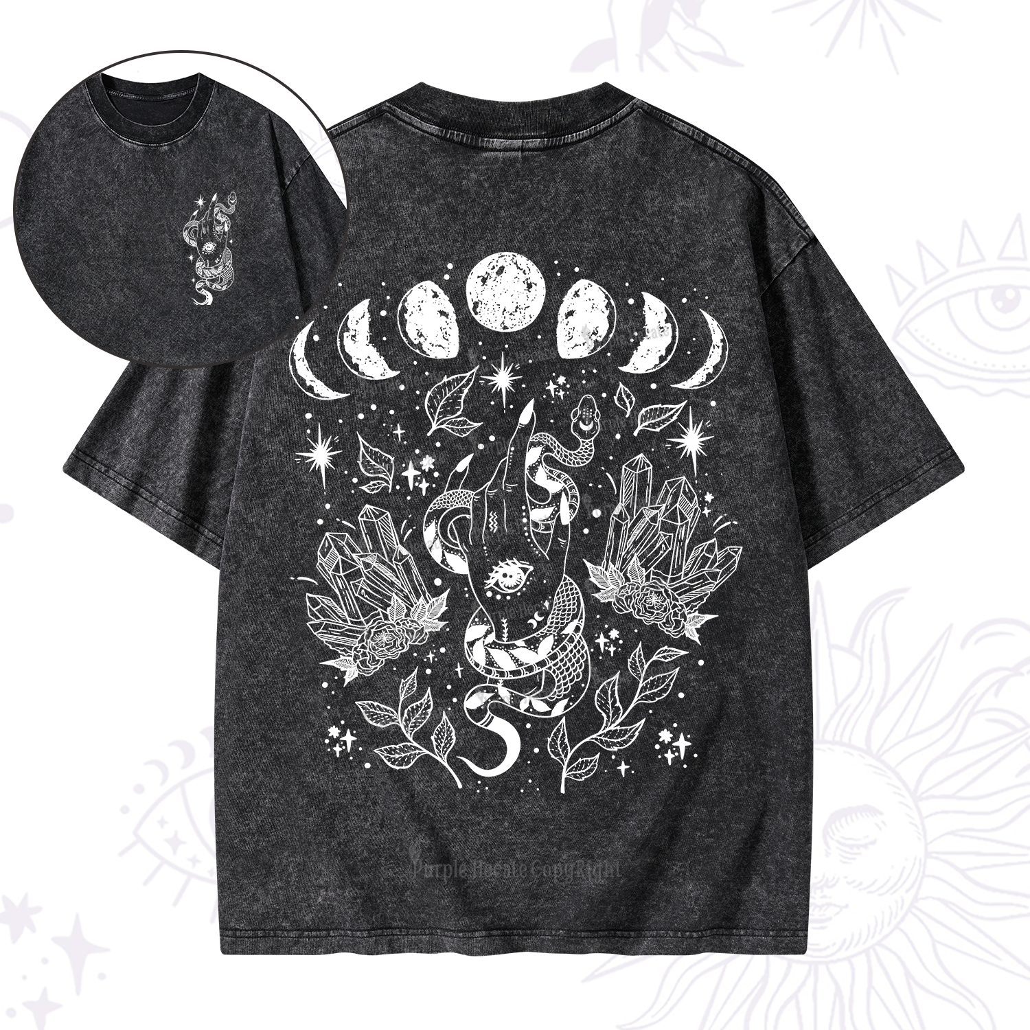 Purplehecate Reach For The Moon Washed T-Shirt