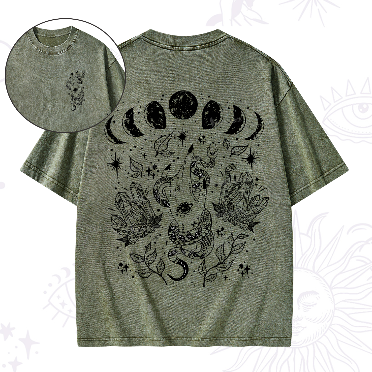 Purplehecate Reach For The Moon Washed T-Shirt