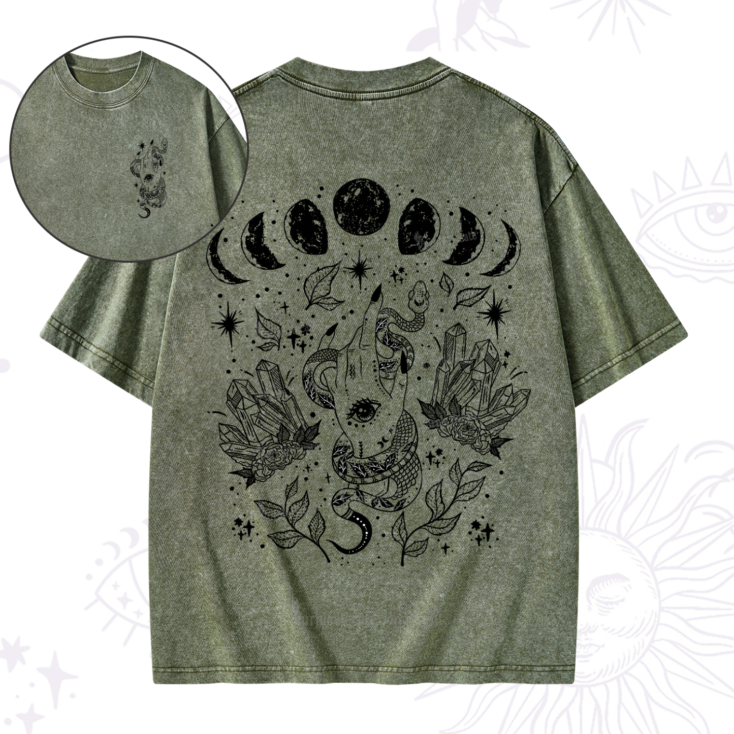 Purplehecate Reach For The Moon Washed T-Shirt
