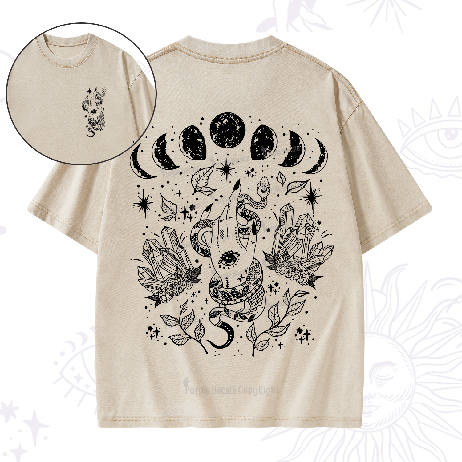 Purplehecate Reach For The Moon Washed T-Shirt