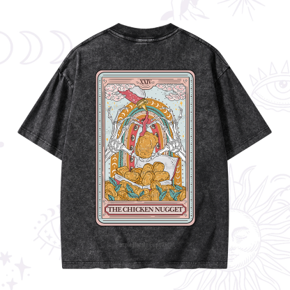 Purplehecate The Chicken Nugget Food Tarot Washed T-Shirt