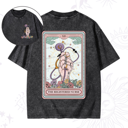 Purplehecate The Registered Nurse Tarot Card Washed T-Shirt