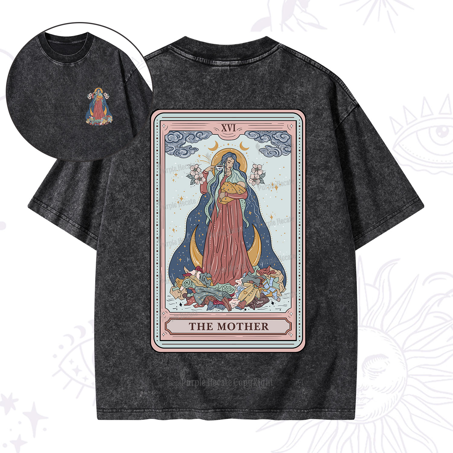 Purplehecate The Mother Tarot Washed T-Shirt