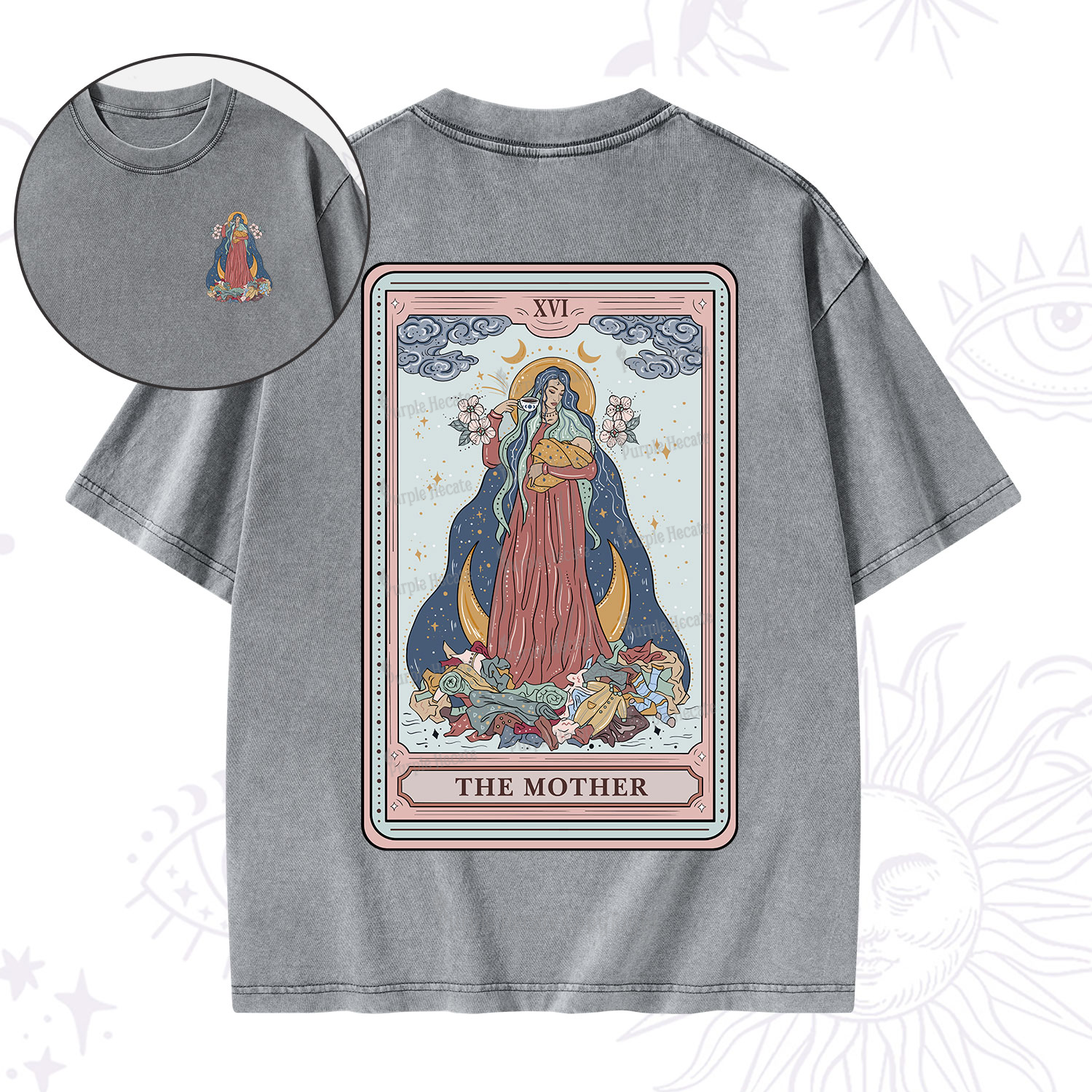 Purplehecate The Mother Tarot Washed T-Shirt