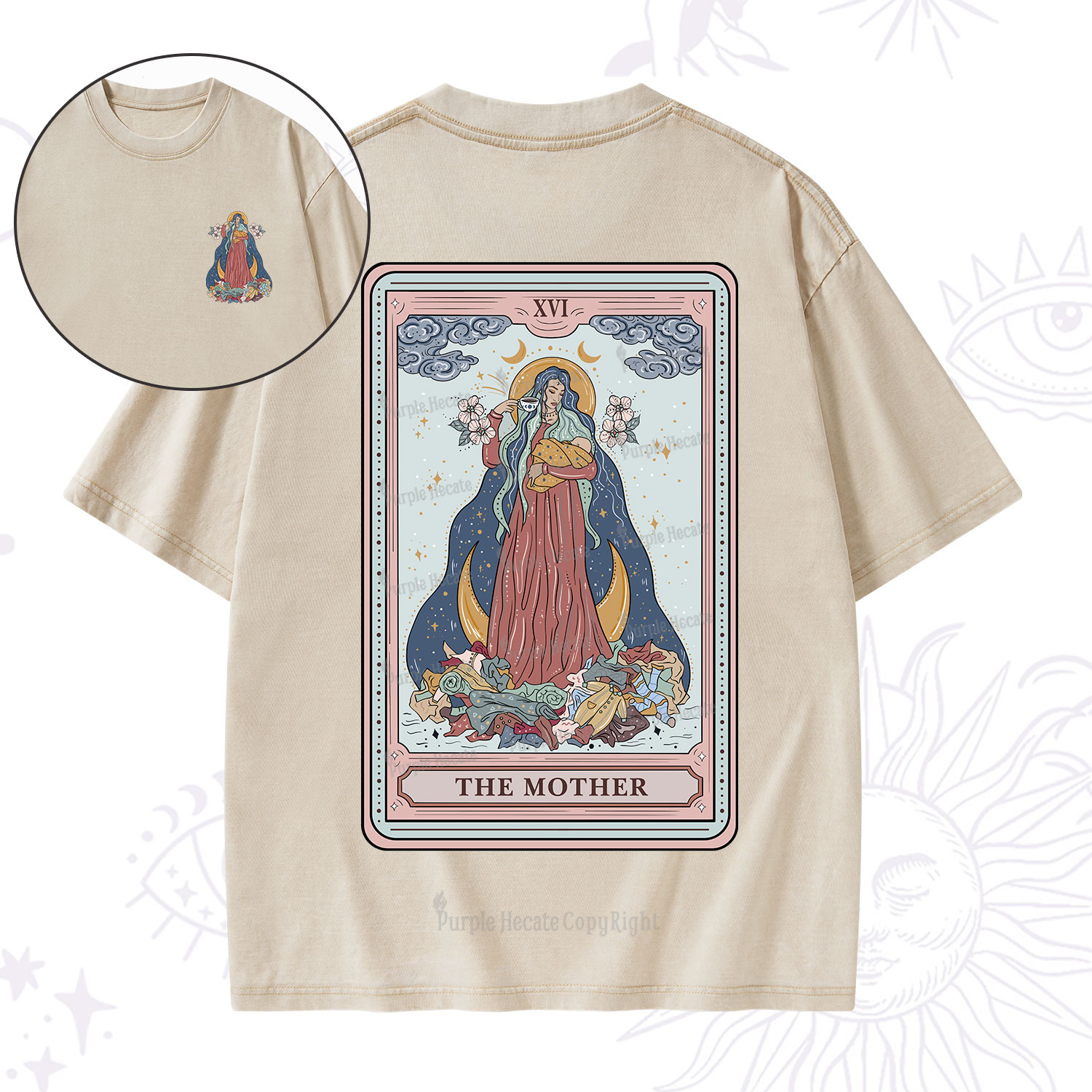 Purplehecate The Mother Tarot Washed T-Shirt