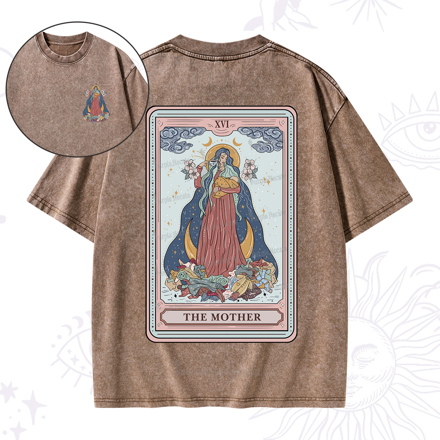 Purplehecate The Mother Tarot Washed T-Shirt