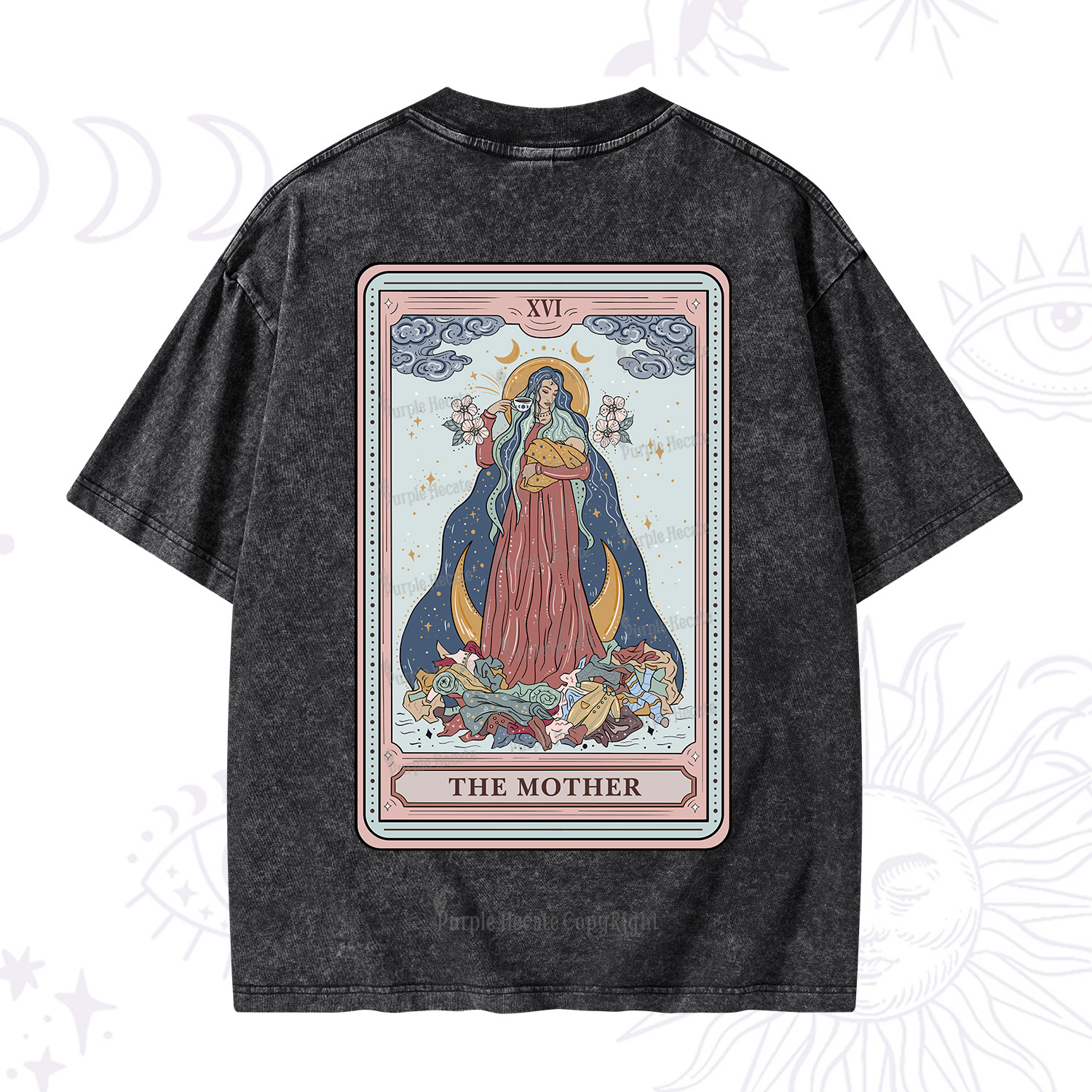 Purplehecate The Mother Tarot Washed T-Shirt