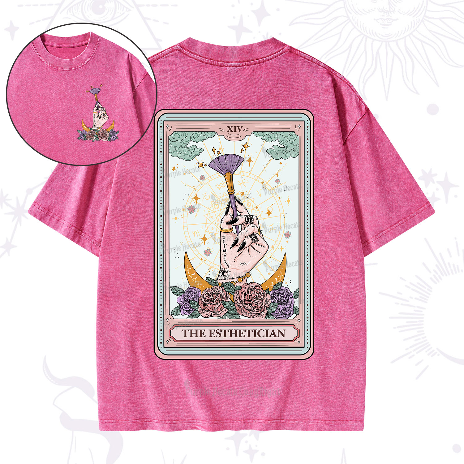Purplehecate The Esthetician Tarot Card Washed T-Shirt
