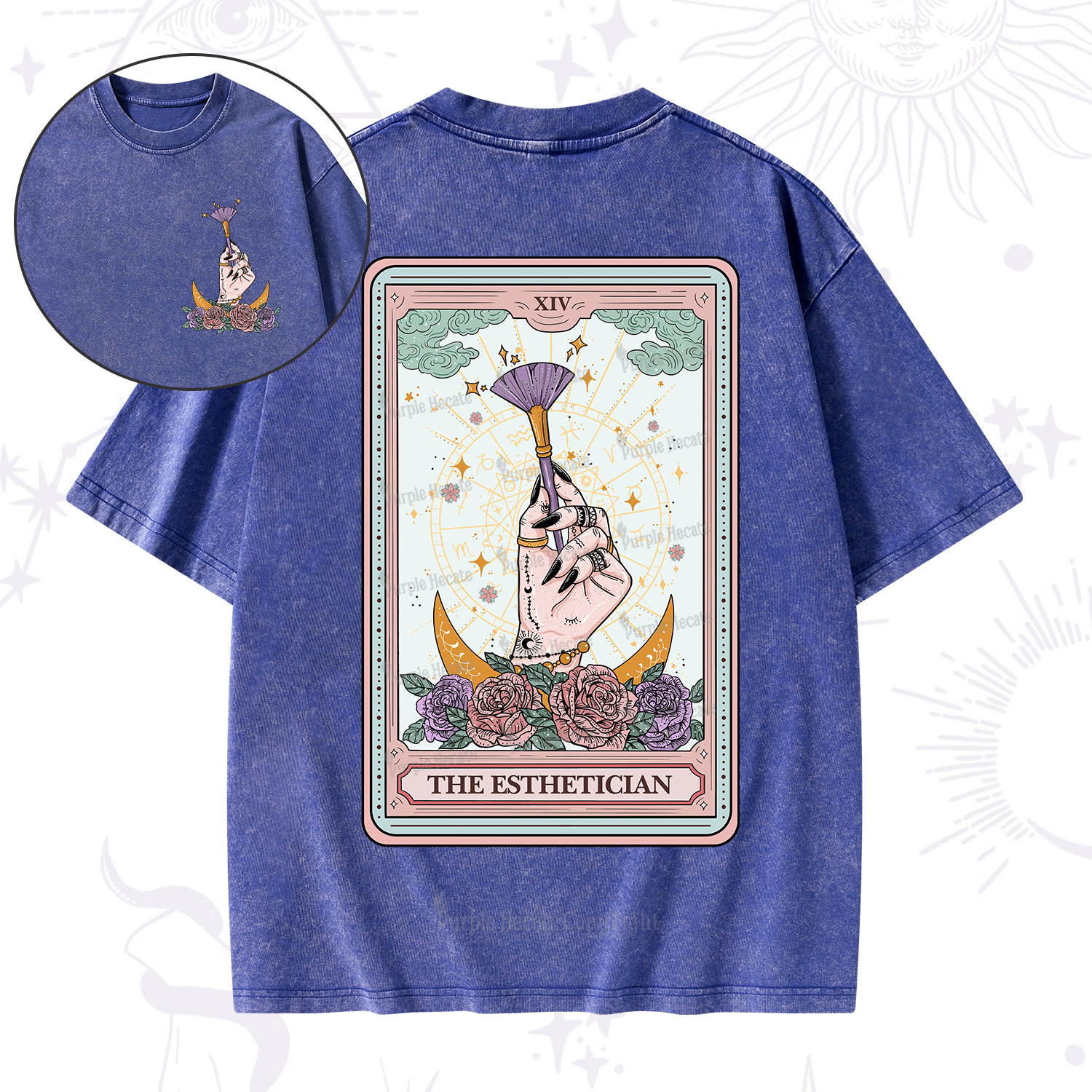 Purplehecate The Esthetician Tarot Card Washed T-Shirt