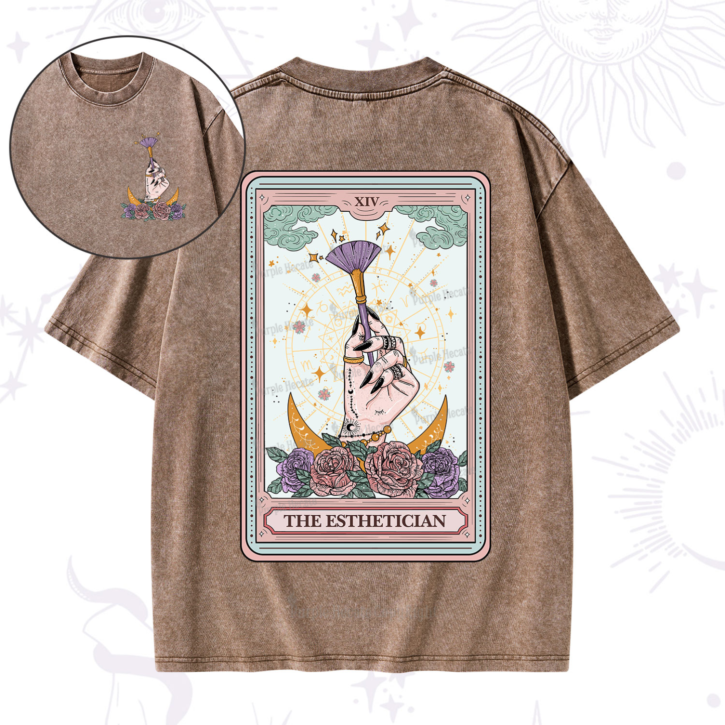 Purplehecate The Esthetician Tarot Card Washed T-Shirt