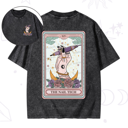 Purplehecate The Nail Tech Tarot Card Washed T-Shirt