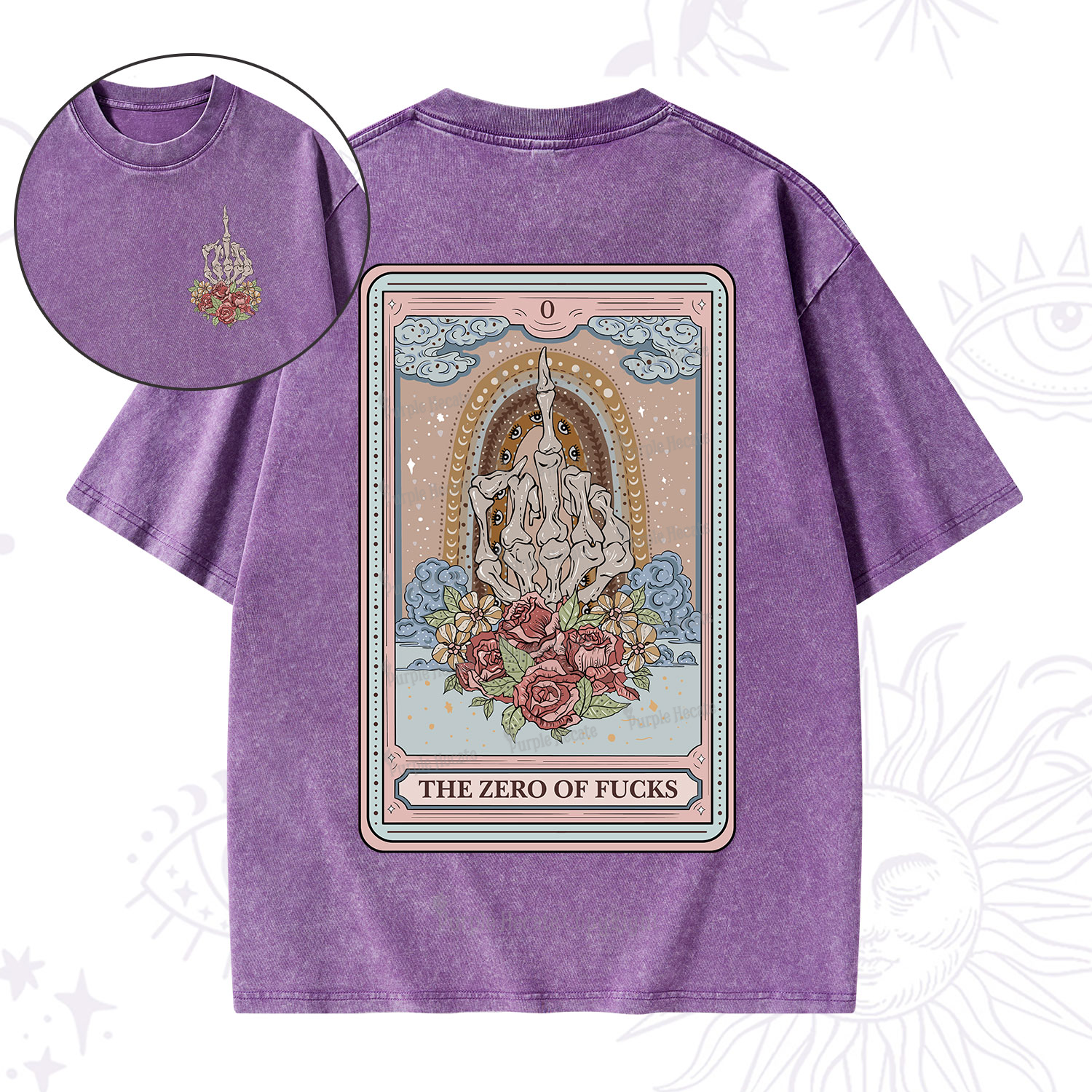 Purplehecate The Zero Of Fucks Tarot Washed T-Shirt