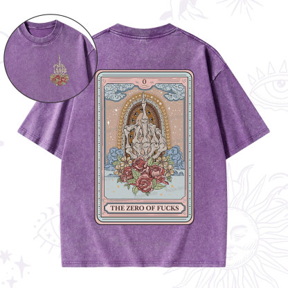 Purplehecate The Zero Of Fucks Tarot Washed T-Shirt