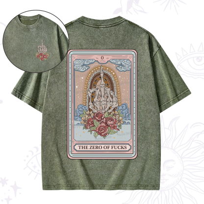 Purplehecate The Zero Of Fucks Tarot Washed T-Shirt