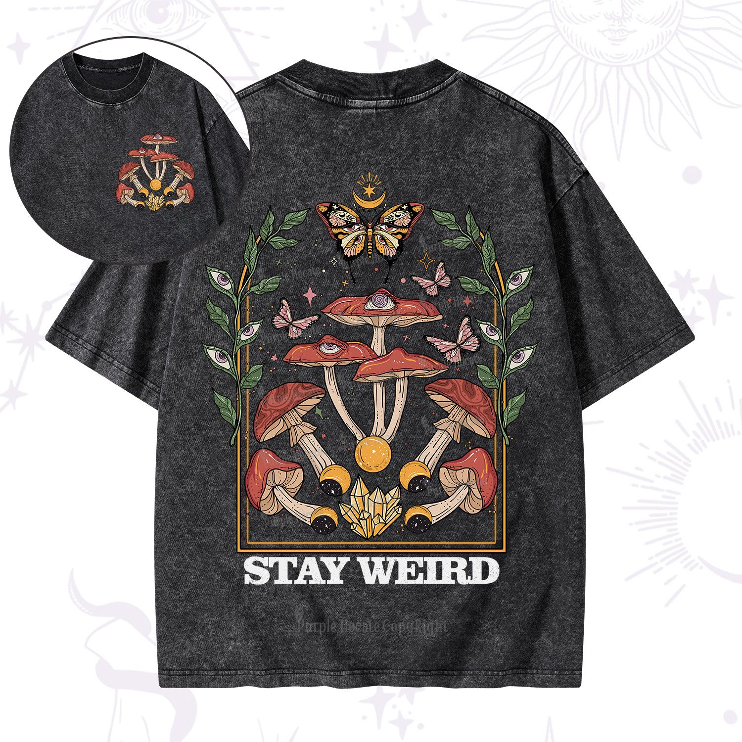 Purplehecate Stay Weird Washed T-Shirt