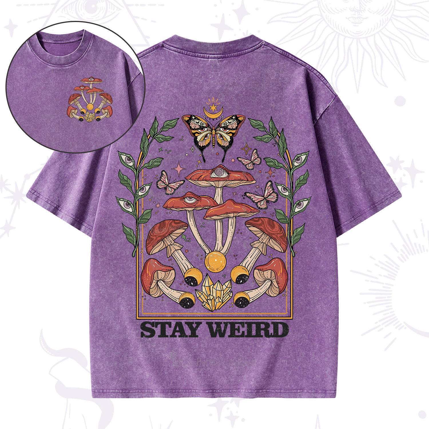 Purplehecate Stay Weird Washed T-Shirt