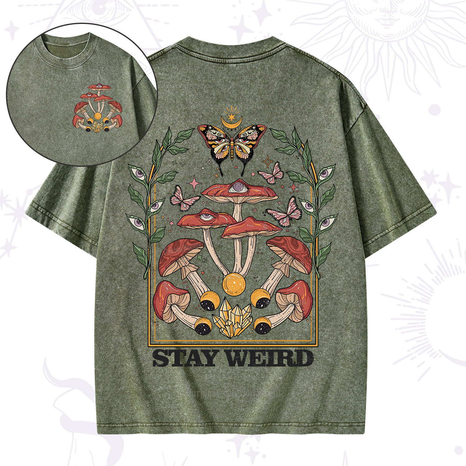Purplehecate Stay Weird Washed T-Shirt