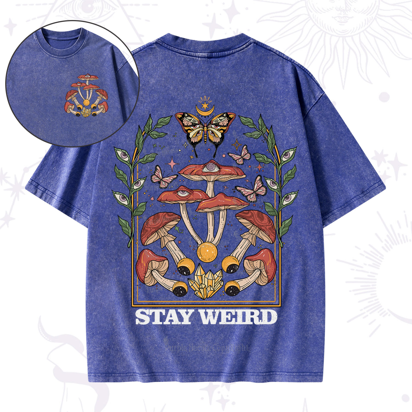 Purplehecate Stay Weird Washed T-Shirt
