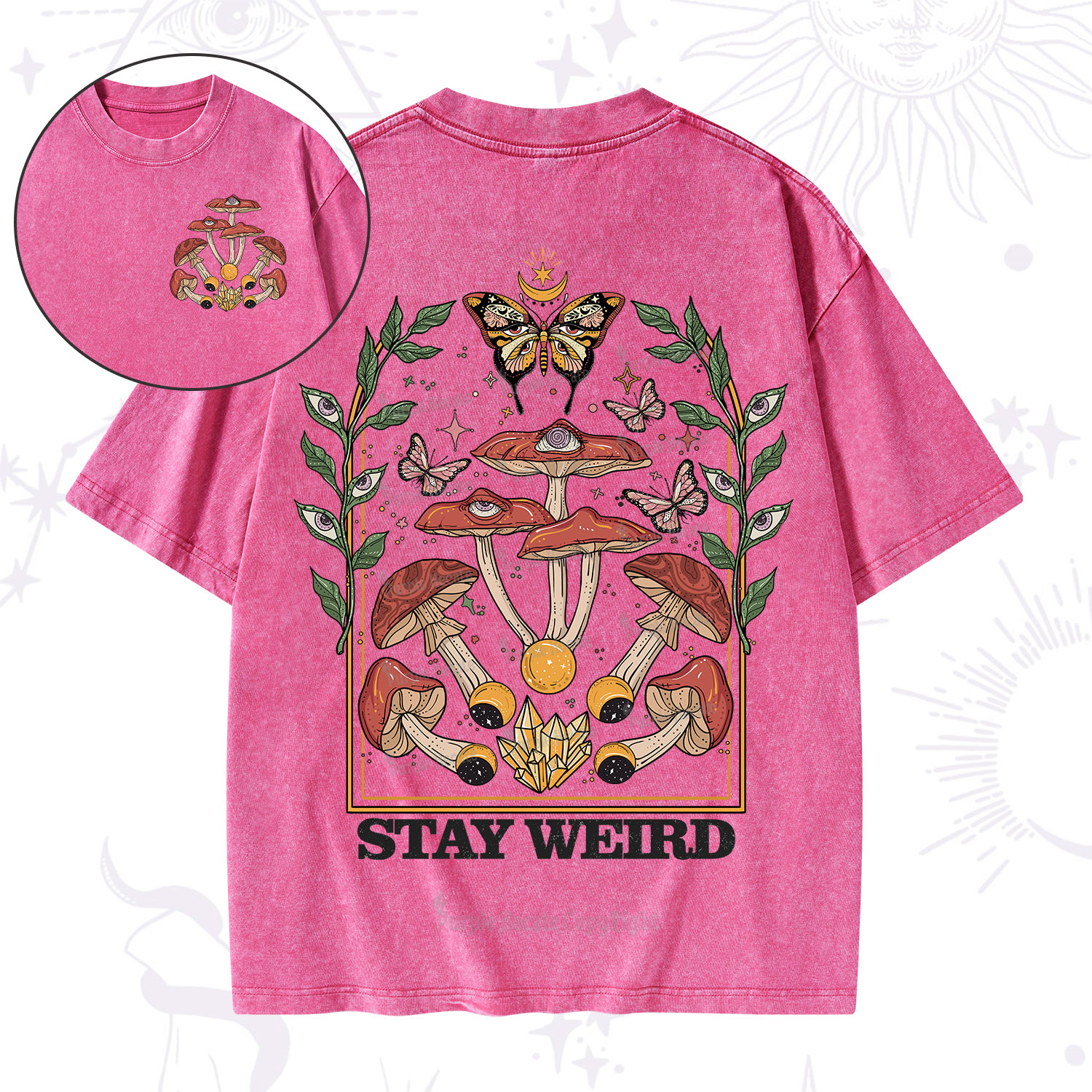 Purplehecate Stay Weird Washed T-Shirt