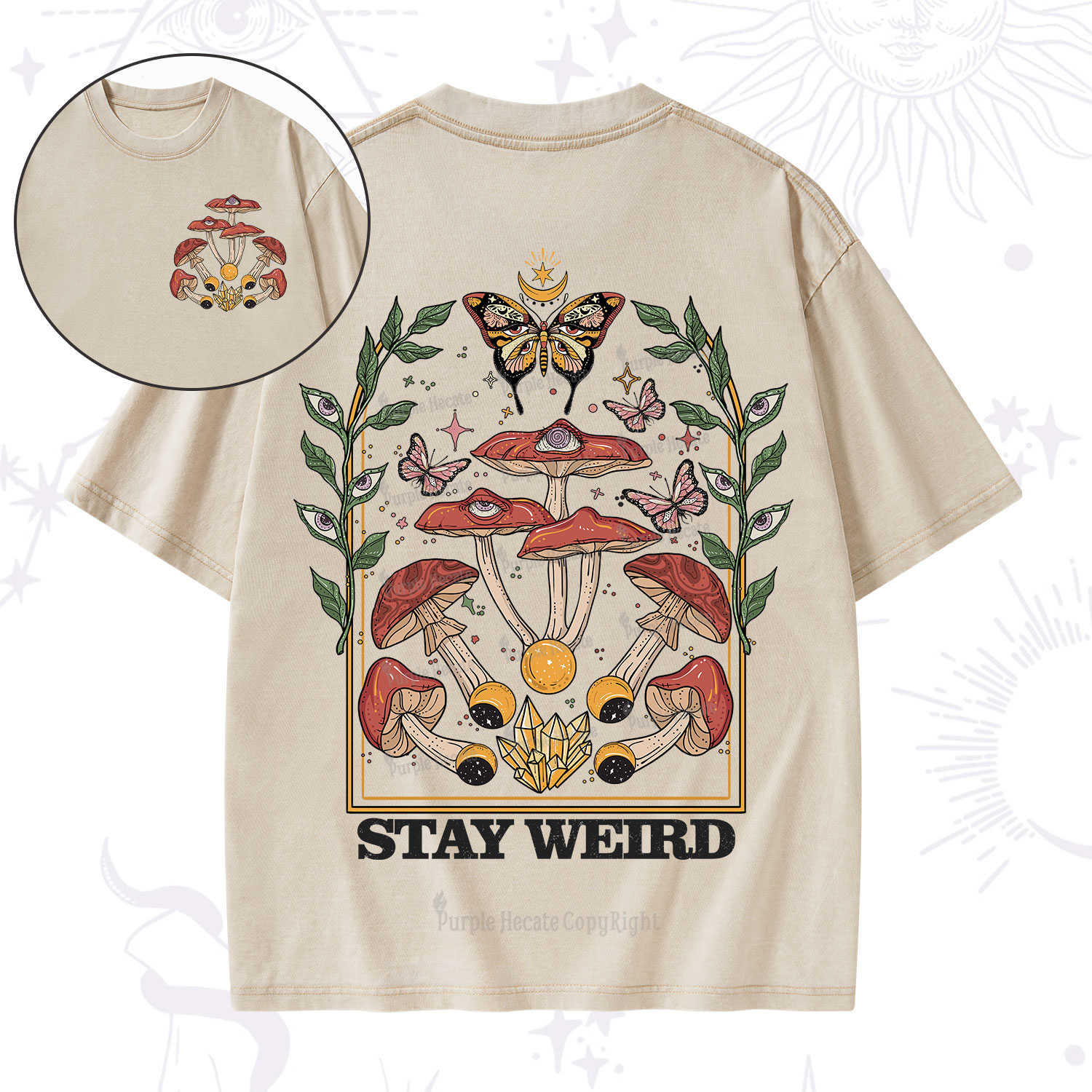 Purplehecate Stay Weird Washed T-Shirt