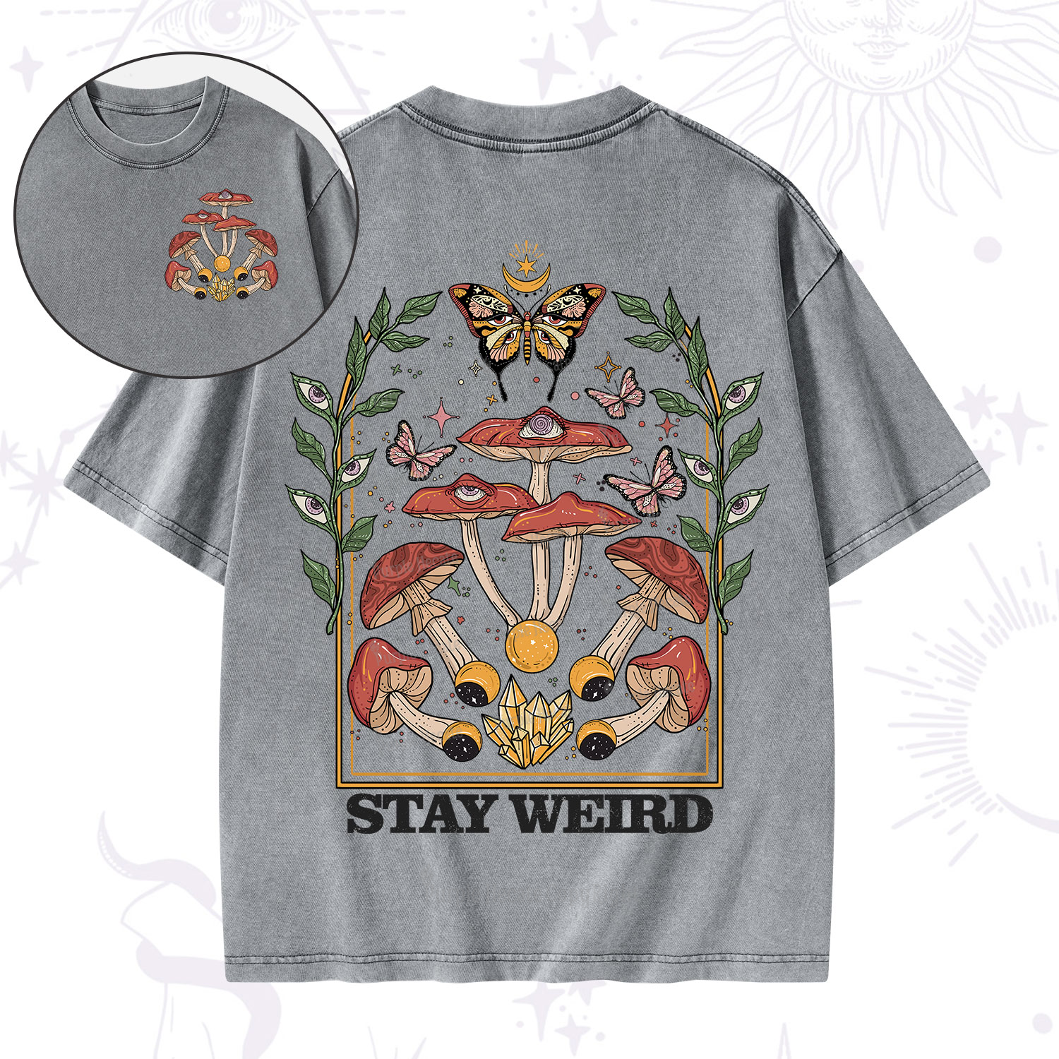 Purplehecate Stay Weird Washed T-Shirt