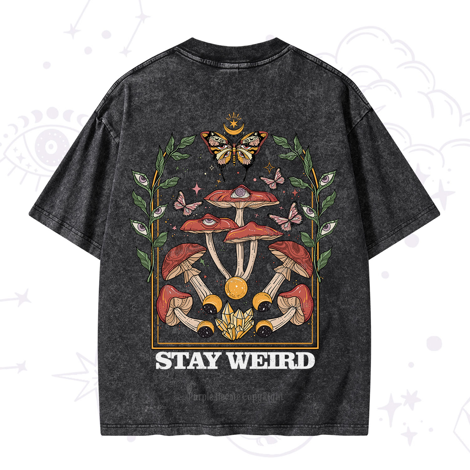 Purplehecate Stay Weird Washed T-Shirt