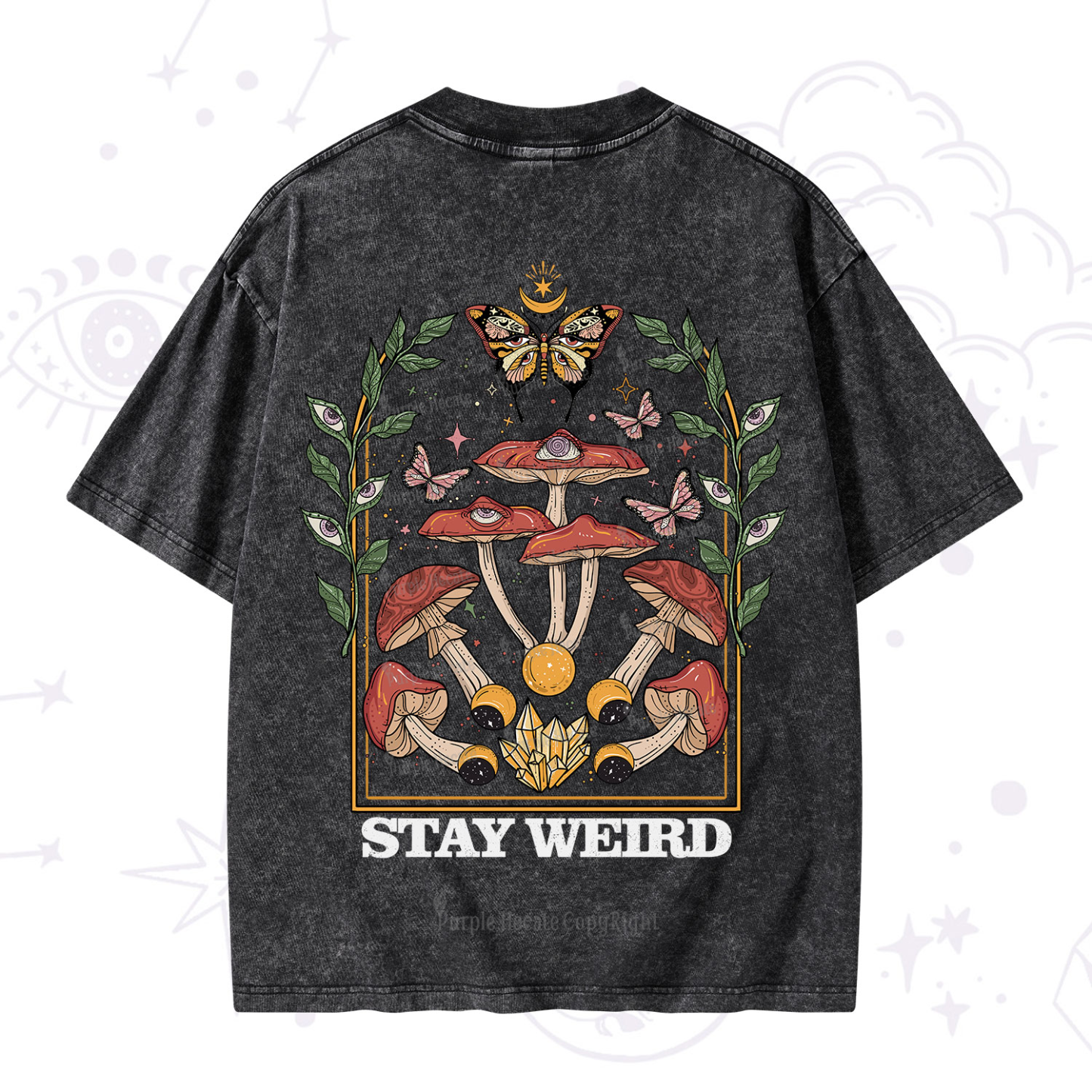 Purplehecate Stay Weird Washed T-Shirt