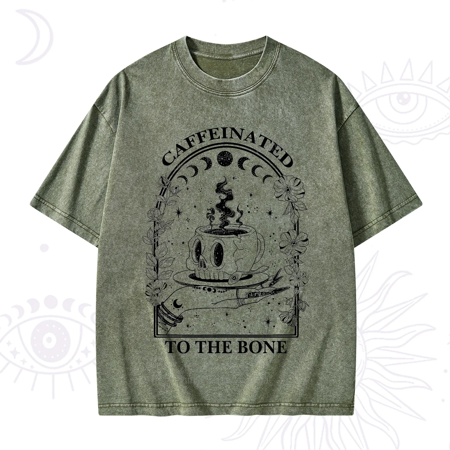 Purplehecate Caffeinated To The Bone Washed T-Shirt