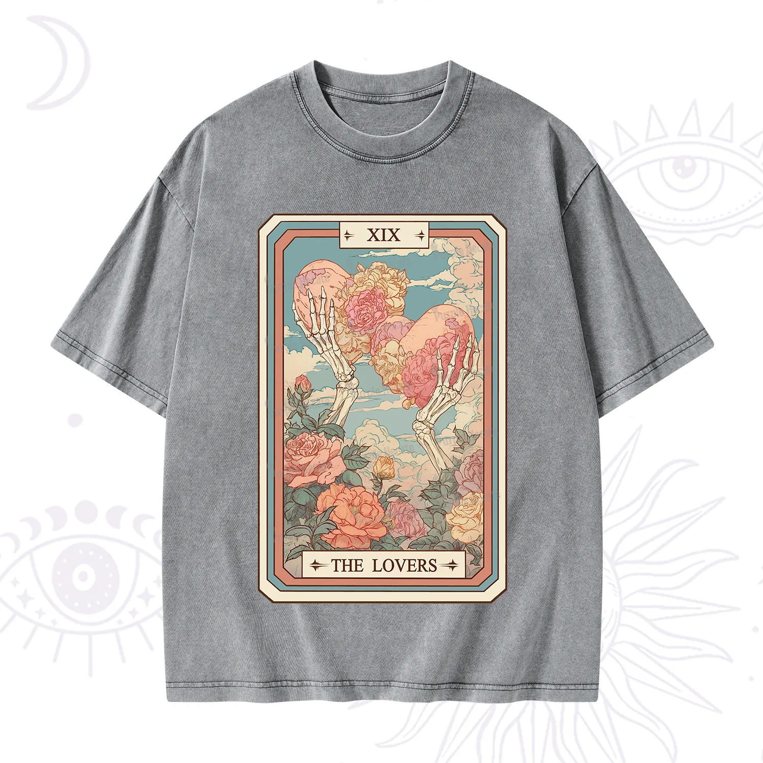 Purplehecate The Lovers Undying Heart Tarot Washed T-Shirt
