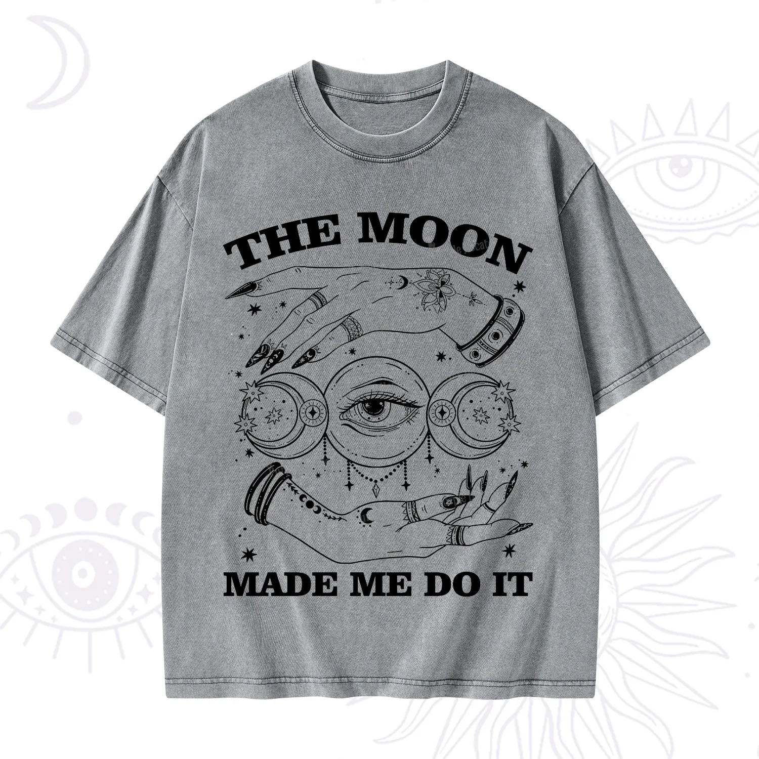 Purplehecate Funny The Moon Made Me Do It Washed T-Shirt