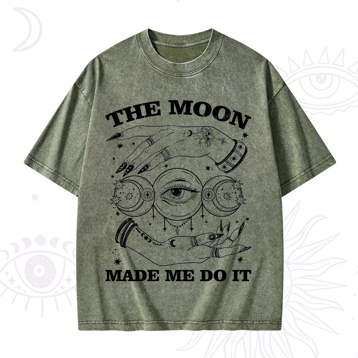 Purplehecate Funny The Moon Made Me Do It Washed T-Shirt