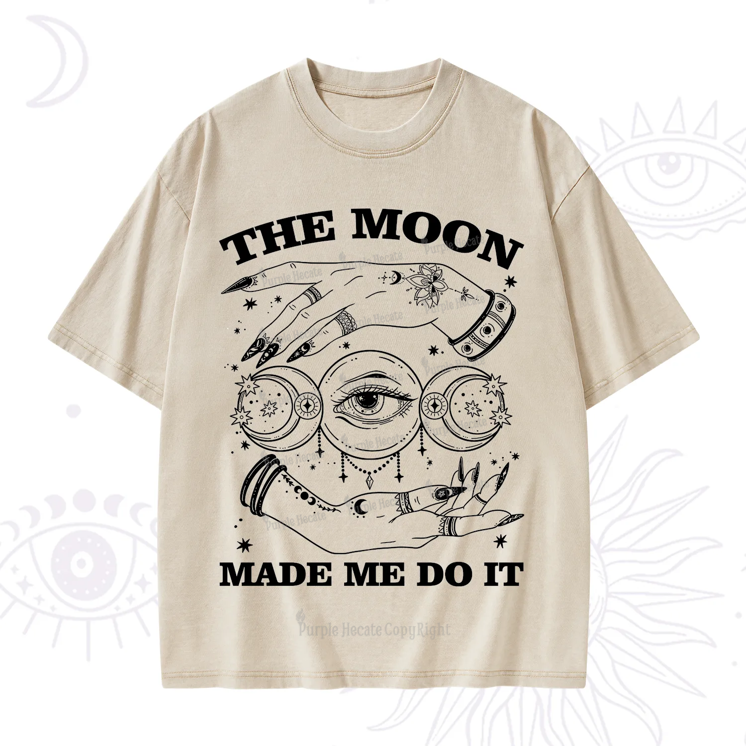 Purplehecate Funny The Moon Made Me Do It Washed T-Shirt