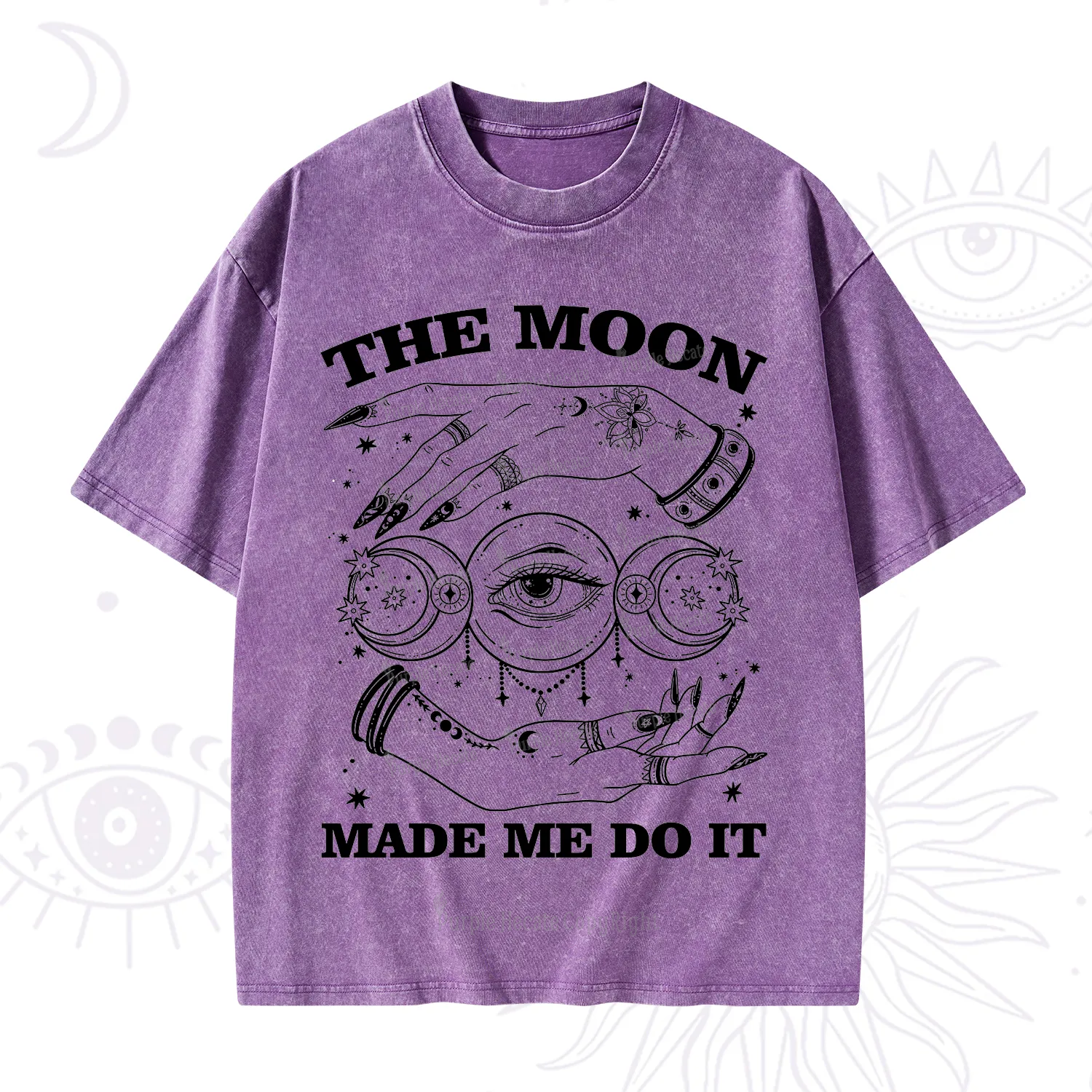 Purplehecate Funny The Moon Made Me Do It Washed T-Shirt