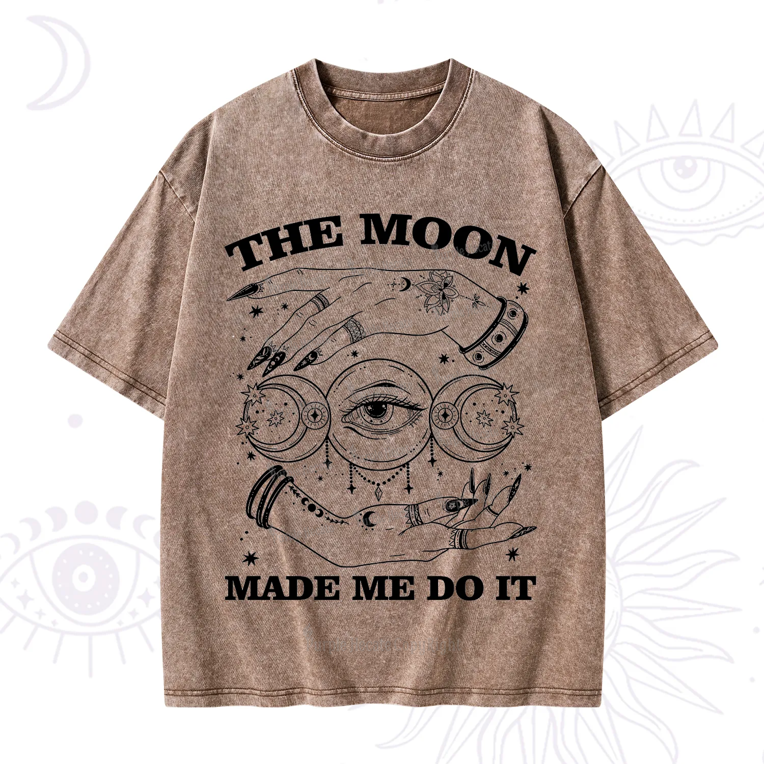 Purplehecate Funny The Moon Made Me Do It Washed T-Shirt